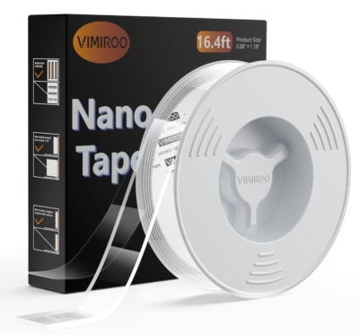 Double Sided Tape Heavy Duty, 16.4FT Nano Tape Extra Large Clear Mounting Tape, Removable Traceless Two Sided Adhesive Tape, Strong Grip Picture Hanging Strips Adhesive Poster Carpet Tape