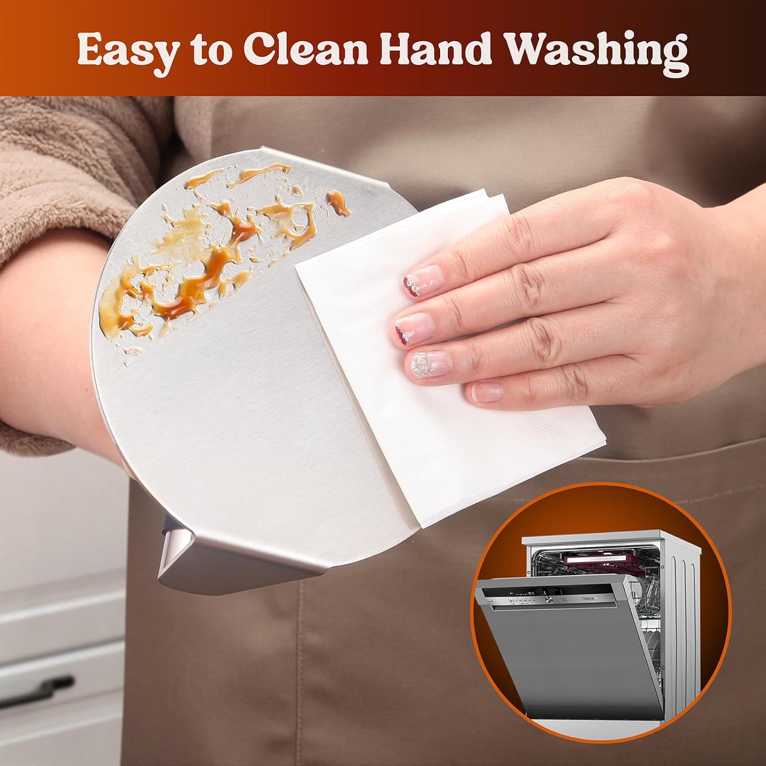 Pisol Smash Burger Press, Hamburger Smasher Tool for Griddle, Stainless Steel Ham Patty Press with Anti-Scald Handle, 5.5" Non Stick Grill Press for Smashburger, Bacon, Ground Beef, Meat, Sausage - Image 3