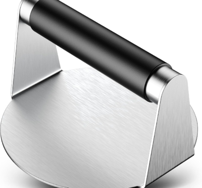 Pisol Smash Burger Press, Hamburger Smasher Tool for Griddle, Stainless Steel Ham Patty Press with Anti-Scald Handle, 5.5" Non Stick Grill Press for Smashburger, Bacon, Ground Beef, Meat, Sausage